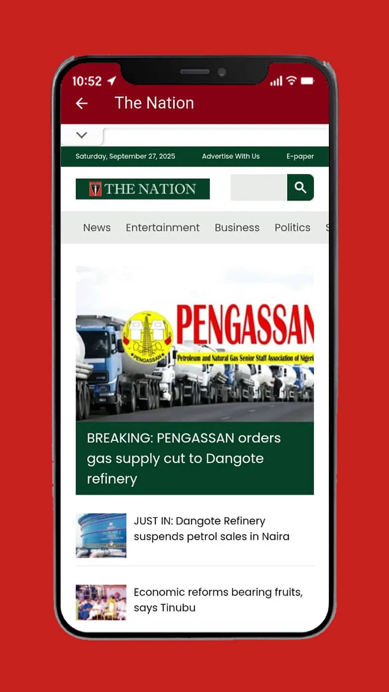 Daily newspapers in Nigeria read in the All Nigerian Newspapers app