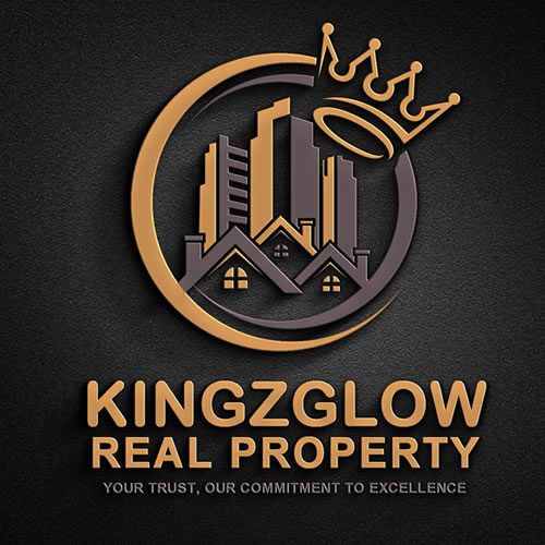 Kingzglow Real Property — real estate logo design