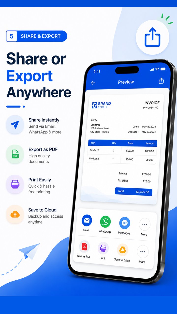 Share or export invoices as PDF