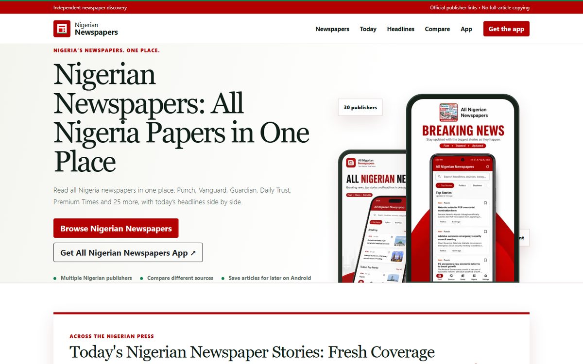 nigeriannewspapers.ng — Nigerian newspapers in one place