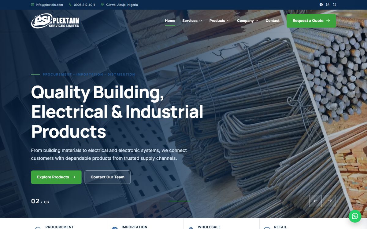Plextain Services — procurement & supply website