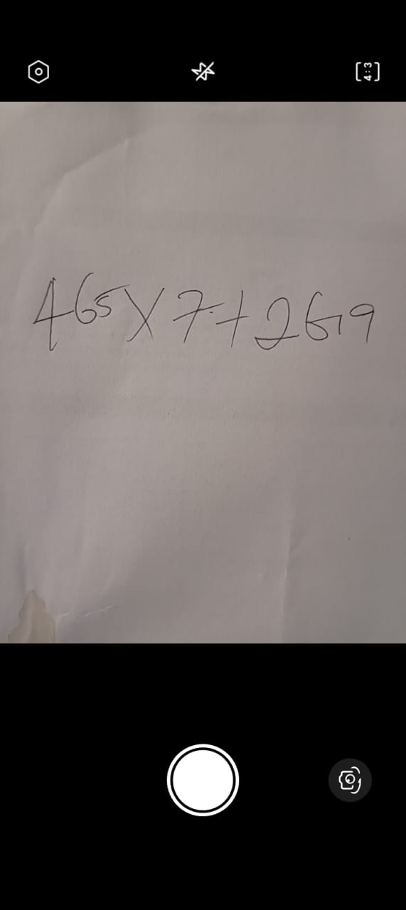 Scanning a handwritten math problem with Camera Calculator