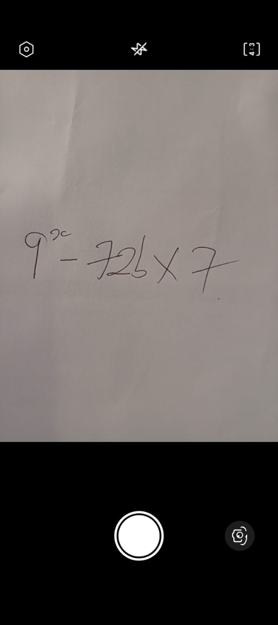 Camera Calculator scanning a handwritten math problem